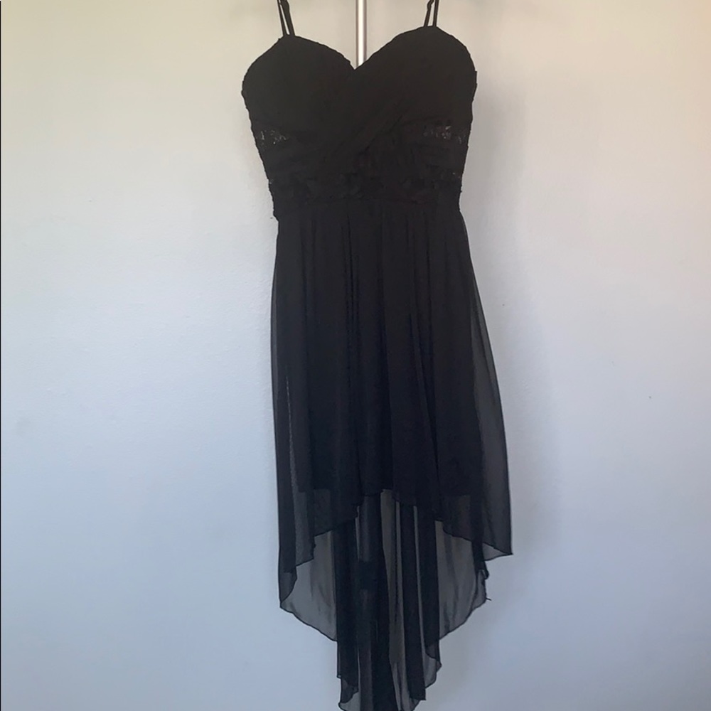 Black Mesh and Lace Dress